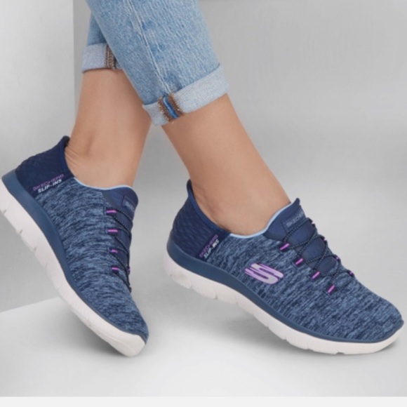 Skechers Shoes - Skechers Women's Slip-Ins Navy And Purple Summits Dazzling Haze